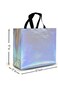 melala 10 Pieces Iridescent Gift Bags Large Size, Reusable Holographic Gift Bags With Handles, Birt