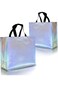melala 10 Pieces Iridescent Gift Bags Large Size, Reusable Holographic Gift Bags With Handles, Birt
