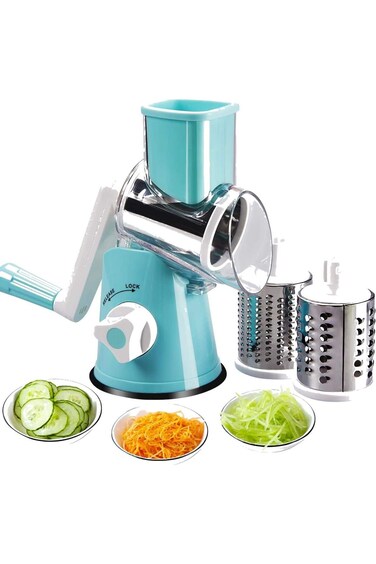 yuinate Manual Vegetable Slicer, Grater Drum Rotary Grater Vegetable Spiralizer Cheese Shredder Nut