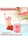 SYOSI 2 Sets Strawberry Cups Strawberry Glass Cup with Straw Lovely Glass Tumbler Strawberry Cup Cl