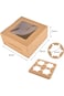 TNTAIAHL Cake Boxes 6x6x3 Inch, 24 pcs Brown Kraft Bakery Boxes with Window, Cupcakes Box for Pastr