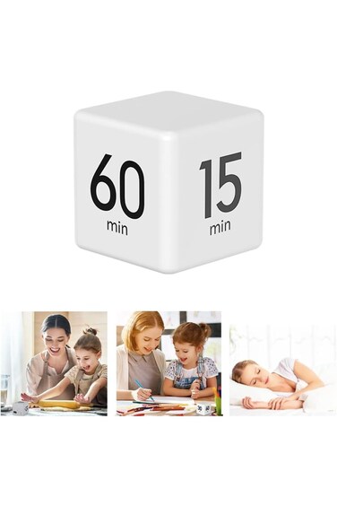 Amuer Cube Timer,Gravity Sensor Flip Digital Timer Countdown Timer Kitchen Timer Square Workout Tim