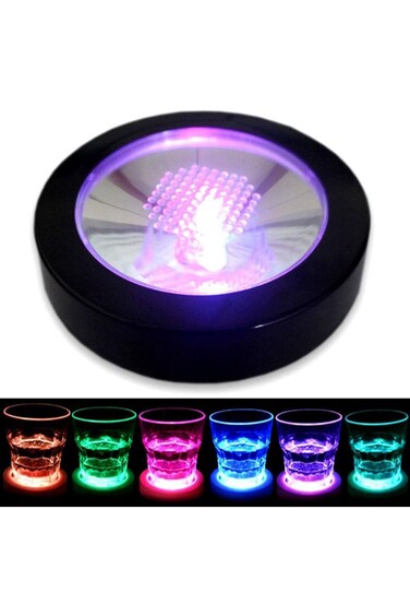Tazweeq LED Coasters for Drinks, USB Rechargeable LED Drink Coasters or Club,Wedding, Bar, Party De
