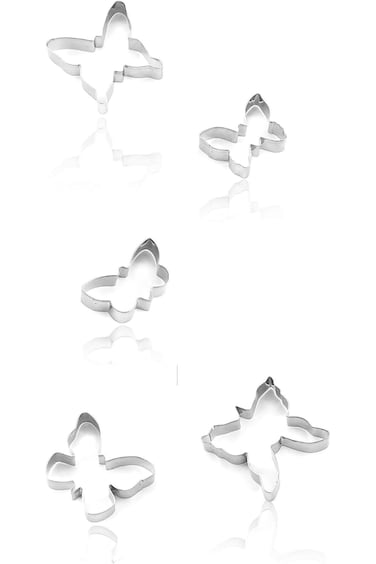 Sweet seven Stainless Steel Butterfly Cookie Cutter Set - 5-Piece Mini Kit for DIY Baking, Cake Cra