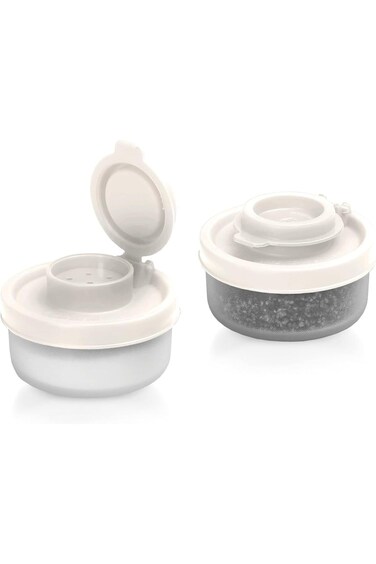 تزوييق - طقم من 2 - علبة ملح وفلفل مقاومة للرطوبة - علبة ملح صغيرة - علبة ملح صغيرة