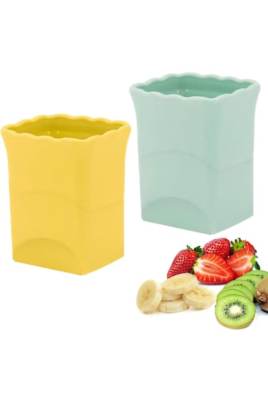 Tazweeq 2Pack Strawberry Slicer Cup, Fruit Cup Slicer Cup Chopper, Quickly Making Fruit Vegetable S