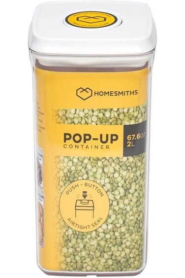 Homesmiths JDZFX2000T001 Airtight 2 Liter Square Food Popup Container