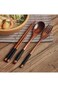 3Pcs Wooden Spoon Fork Chopsticks Set Japanese Style Cutlery Wooden Cutlery Set with Storage Bag Su