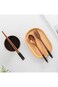 3Pcs Wooden Spoon Fork Chopsticks Set Japanese Style Cutlery Wooden Cutlery Set with Storage Bag Su