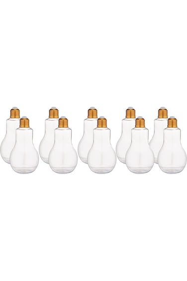 Hotpack Bulb Shaped Plastic Bottles with Bronze Cap 320ml, 10 Pieces