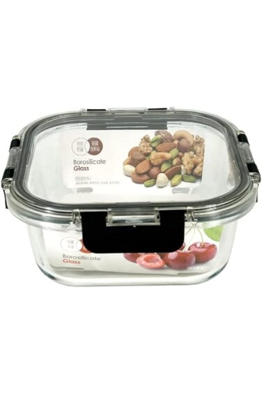Rahalife Borosilicate Glass Food Container- Airtight Lids - Lunch Box - Rectangle - Food Storage Bo