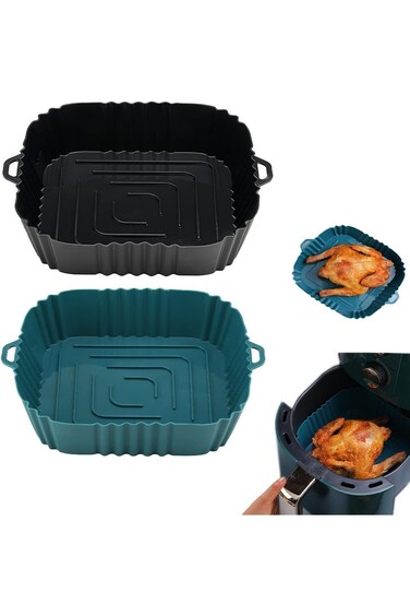 Paporich 2Pcs Silicone Air Fryer Liners, Reusable Air Fryer Silicone Liners, Air Fryers Accessories