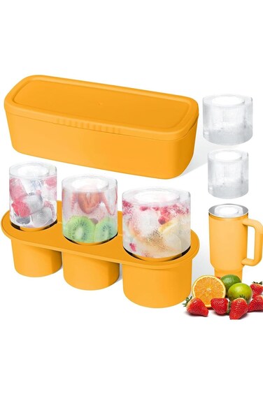 صينية مكعبات ثلج من كارينا هاوس لأكواب ستانلي، صينية مكعبات ثلج سيليكون 20-40 أونصة، كوب أسطواني لأكواب الثلج