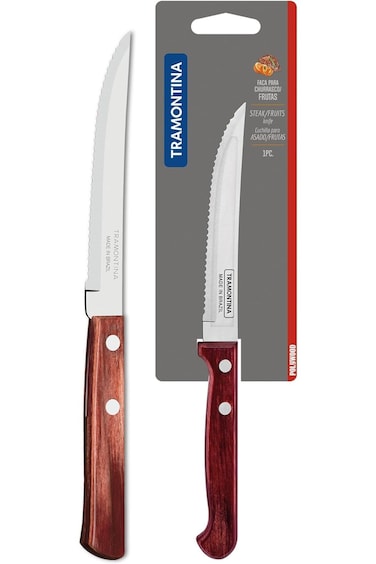 Tramontina Wooden Steak Knife Polywood 21122/175, Brown