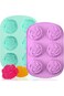 Xspring Silicone Molds, Food Grade Silicone Rose Mold, 2 PCS Flower Shape Fondant Ice Cube Trays, L