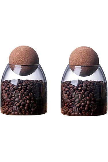 Piscepio Glass Jar with Wood Lid Ball Jar Small Food Storage Container Clear Candy Jars Canister Su