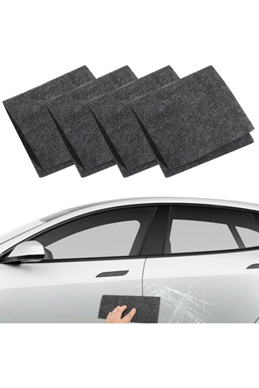 ALMEKAQUZ عبوة من 4 قطع قماش نانو لامعة لإزالة خدوش السيارة، قماش نانو لامع لإزالة خدوش السيارة