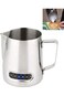 DD DT 600ml Stainless Steel Milk Frothing Jug with Thermometer Coffee Frother Pitchers Milk Jug Cup