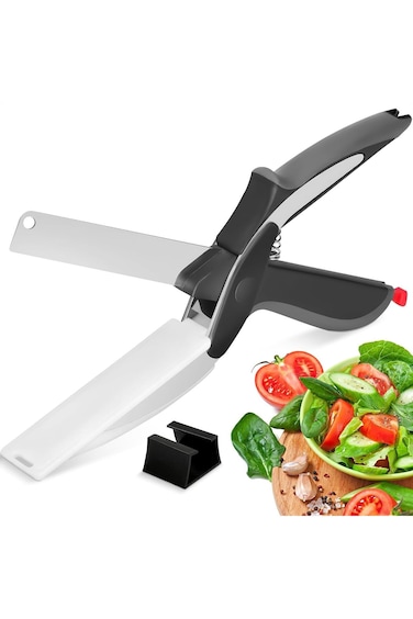 مقص مطبخ ALMEKAQUZ لتقطيع الخضار - مقص خضار، قاطع طعام، تقطيع خضار سريع