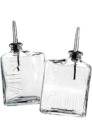 Parfait 2-Piece Printed Oil And Vinegar Glass Bottle Clear 450ml 4458