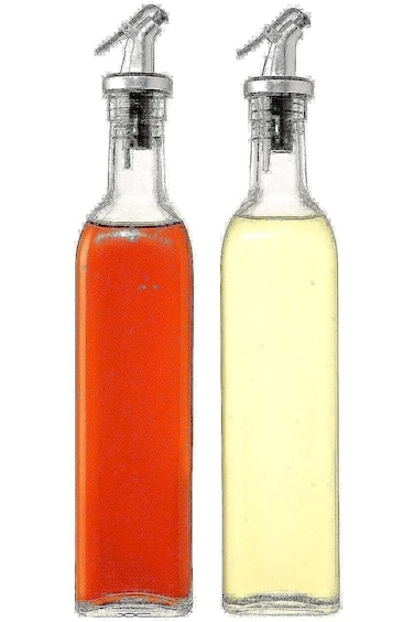 SHOWAY Glass Oil Bottle And Vinegar Pouring Dispenser, Condiment Set, Cruet, Seasoning For Dining T