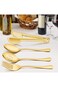 4PCS Stainless Steel Serving Utensils Set - Large Spoons, Slotted Spoons, Serving Forks, Tongs for