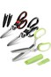 Heavy Duty Kitchen Scissors Set, Stainless Steel, Sharp Kitchen Shears &amp; Herb Scissors with