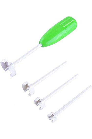CoolBaby 4 Pcs Replaceable Head Vegetable Spiral Cutter For Stuffed Vegetables, Green/White, WHD134