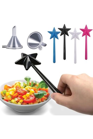 موزع ملح سحري من JDLYEVER، قطعتان، عصا نجمية، عصا سحرية لتوابل الفلفل على شكل نجمة