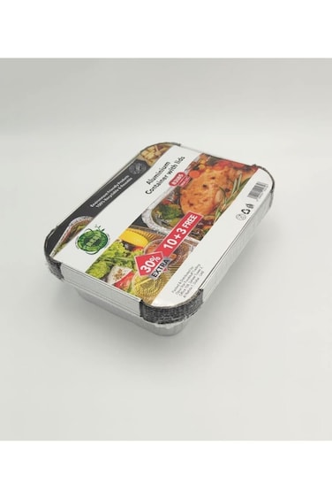 Earth green choice Aluminium Containers with Lid 1850 Cc 10'S + 10'S Pcs Free Total 20 Pcs