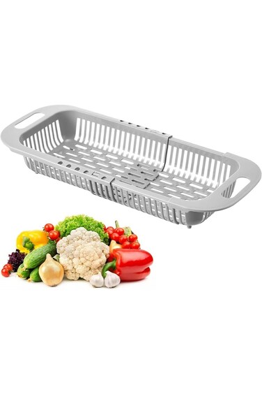 Tazweeq Extendable Sink Colander Baskets, Sink Strainer Basket, Kitchen Sink Drain Basket, Drain Co