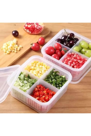 SWIUKPHE Set of 2 Fridge Organizer, Fruit Vegetable Storage Saver Containers with Lid &amp; Colander fo