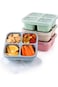 SWIUKPHE 4 Pack Snack Containers for Kids Adults, 4 Compartment Bento Snack Box, Reusable Meal Prep