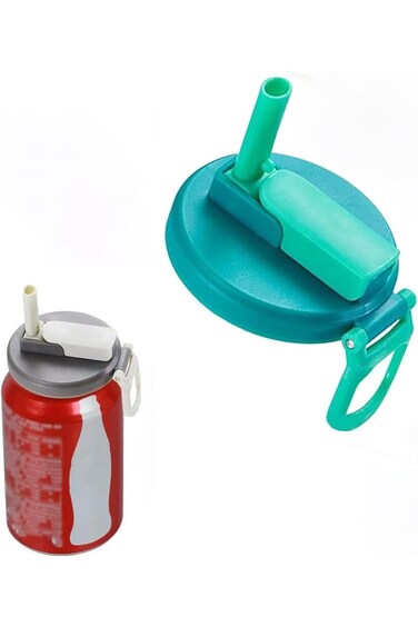 Soda Can Cover with Straw, Can Covers with Straws, Spill-Proof Soda Can Lids, Can Toppers Reusable,
