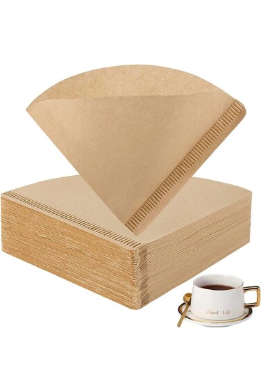 Ubitree 100pcs V60 Cone Coffee Filters, Disposable Coffee Filters #2 Cone Paper, 1-4 Cups Natural P