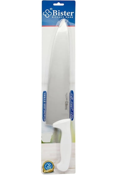 Bister Stainless Steel Chef Knife, White/Silver, Size 12 inch