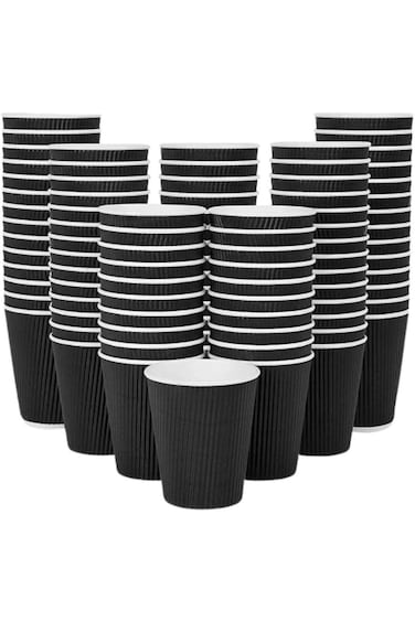 أكواب ورقية سوداء للاستخدام مرة واحدة   كوب ورقي معزول صديق للبيئة   أكواب مشروبات ساخنة قوية