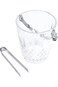 Cuisine Art Kyra Glass Ice Bucket with Tong, 900ml, Transparent