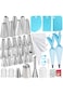 Makmeng 50-Piece Piping Bags and Tips Set, Cake Decorating Supplies Kit, Baking Tools with Flower,