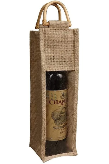 Glass Bottles Wine Gift Bag for Wedding,Burlap Canvas Bags with Handle Decorations Cover Bag