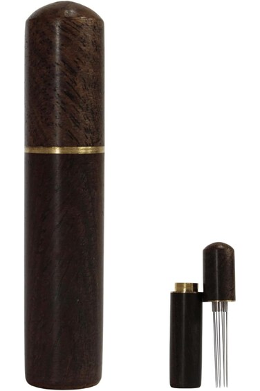 قلم إبرة قهوة إركاو بجسم معدني بالكامل و8 إبر من الفولاذ المقاوم للصدأ عالي الجودة، قرص إسبريسو