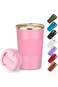 Thermal Coffee Tea Mug Insulated Mug Travel Office Rust Proof Lasts for Hours Pink Elegant Shape
