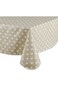 DII J&amp;M Home Fashions Geometric Waterproof &amp; Spill Proof Vinyl Tablecloth, 60x84, Beige &amp; White Pol