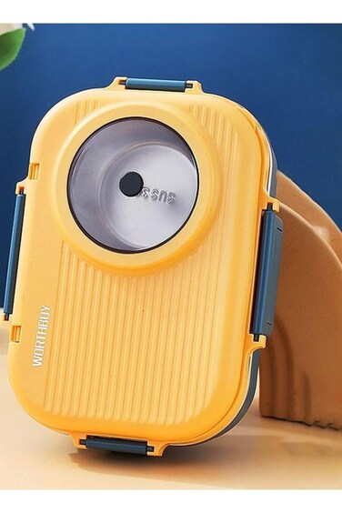 MOTIM Lunch Box with Soup Bowl 304 Stainless Steel Bento Box with 3 Compartments 1100ML Lunch Conta