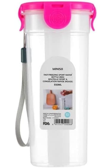 Miniso Sports Water Bottle, 550 ml Capacity, Red