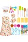 TMOHRA Kids Baking Set 26Pcs with Dinosaur Apron &amp; Hat Cooking Chef Dress Up Role Play Toys, Kitche