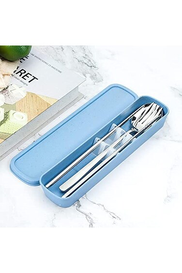 Sanbo Stainless Steel Flatware Set Food Chopsticks Fork Spoon Cutlery Set Dessert Spoon Dinnerware