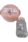 Plastic lunch box and multi-colored round water bottle
