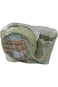 Plastic lunch box and multi-colored round water bottle
