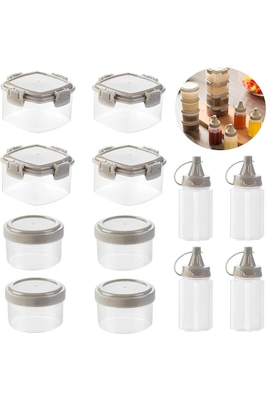ALMEKAQUZ 12 زجاجة ضغط صغيرة، حاوية صلصة، زجاجة صلصة صغيرة، توابل بلاستيكية D